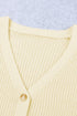 Bishop Sleeve V-Neck Drop Shoulder Button Front Knit Cardigan Sweater